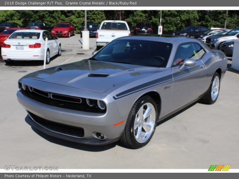 Granite Crystal Metallic / Black/Ruby Red 2016 Dodge Challenger R/T Plus