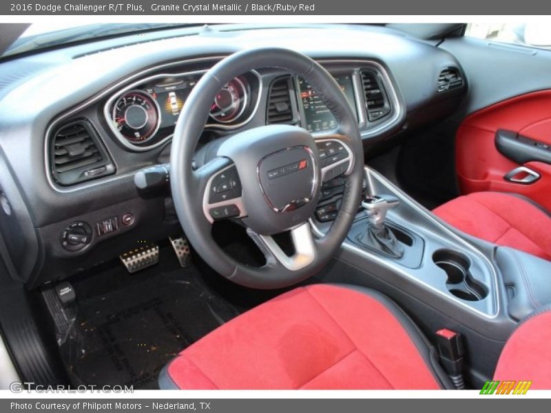 Granite Crystal Metallic / Black/Ruby Red 2016 Dodge Challenger R/T Plus