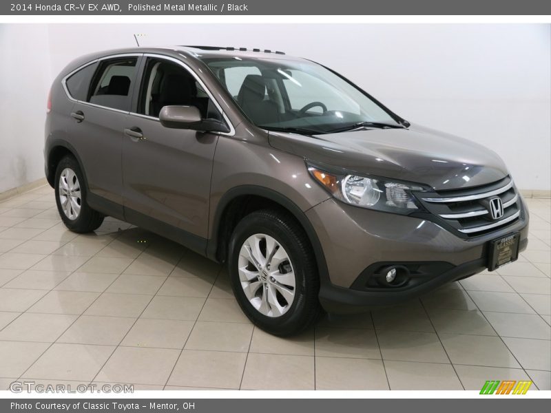 Polished Metal Metallic / Black 2014 Honda CR-V EX AWD