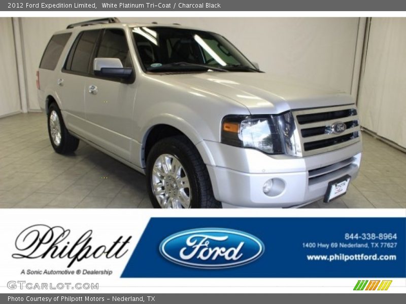 White Platinum Tri-Coat / Charcoal Black 2012 Ford Expedition Limited