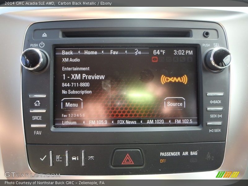 Carbon Black Metallic / Ebony 2014 GMC Acadia SLE AWD