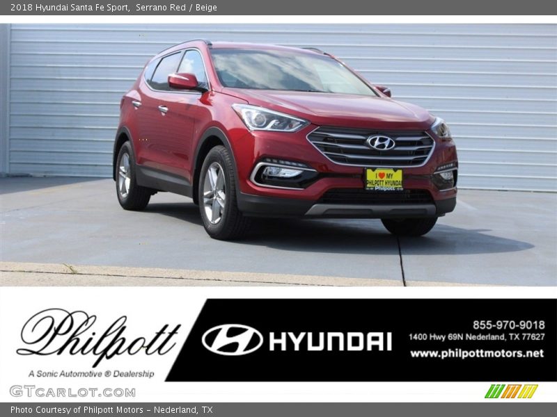 Serrano Red / Beige 2018 Hyundai Santa Fe Sport