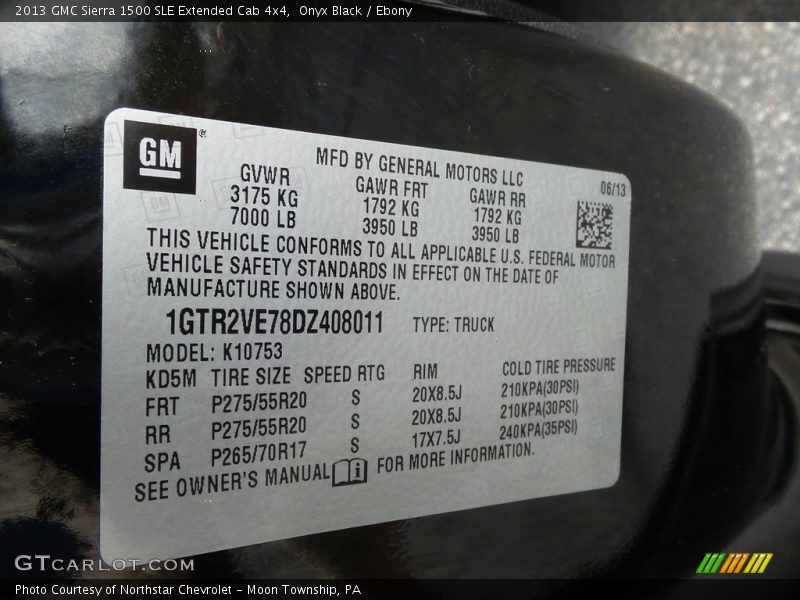 Onyx Black / Ebony 2013 GMC Sierra 1500 SLE Extended Cab 4x4