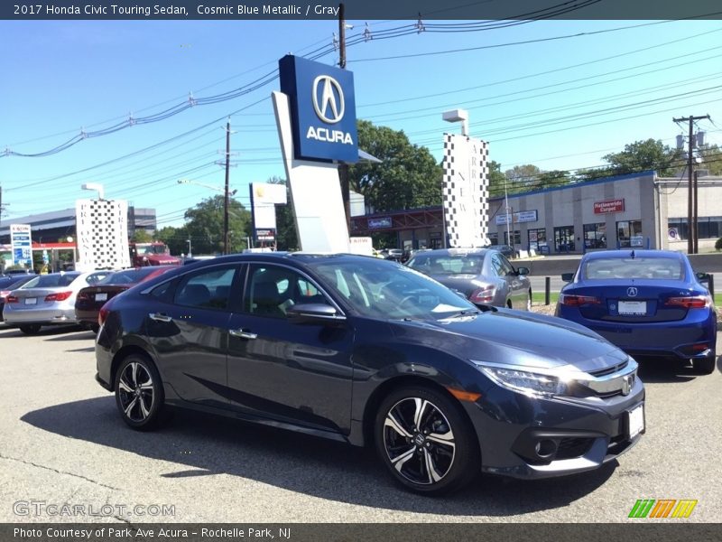 Cosmic Blue Metallic / Gray 2017 Honda Civic Touring Sedan