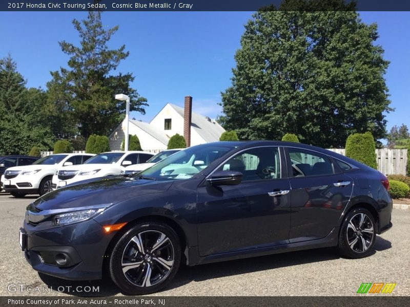 Cosmic Blue Metallic / Gray 2017 Honda Civic Touring Sedan