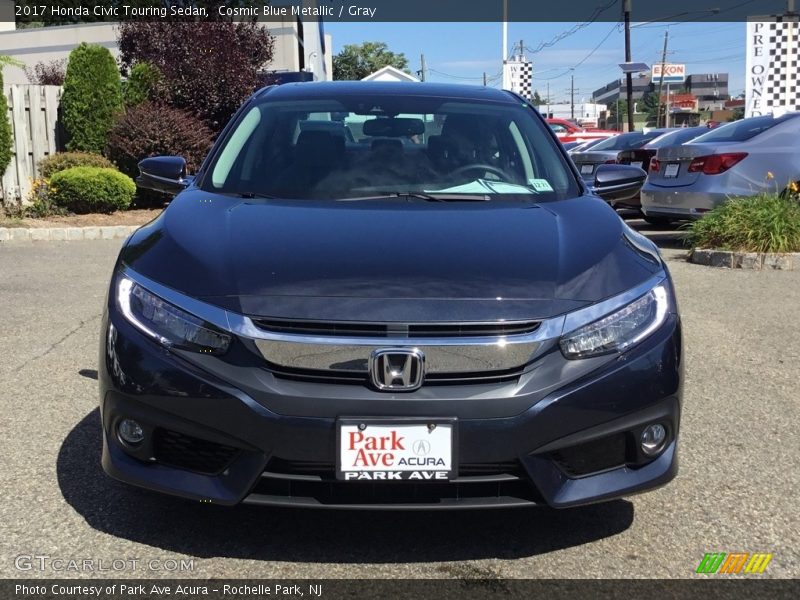 Cosmic Blue Metallic / Gray 2017 Honda Civic Touring Sedan