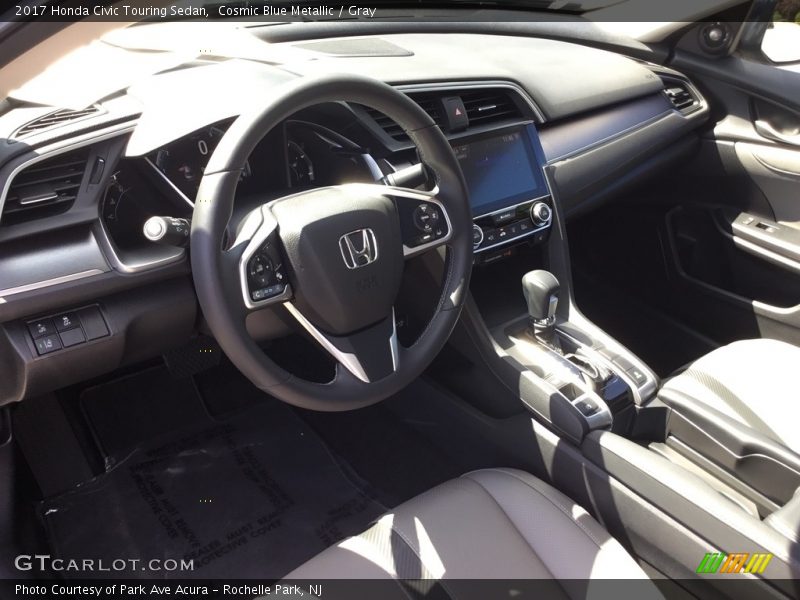 Cosmic Blue Metallic / Gray 2017 Honda Civic Touring Sedan