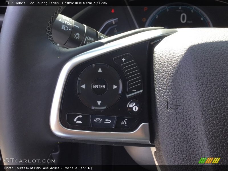 Cosmic Blue Metallic / Gray 2017 Honda Civic Touring Sedan