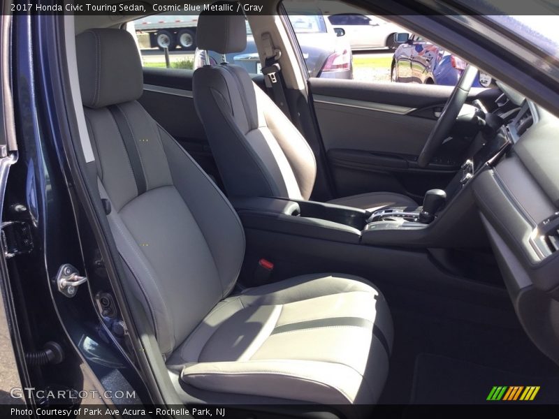 Cosmic Blue Metallic / Gray 2017 Honda Civic Touring Sedan