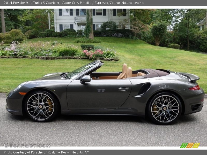 Agate Grey Metallic / Espresso/Cognac Natural Leather 2014 Porsche 911 Turbo S Cabriolet