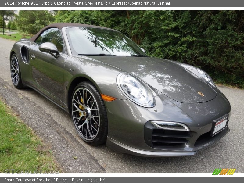 Agate Grey Metallic / Espresso/Cognac Natural Leather 2014 Porsche 911 Turbo S Cabriolet