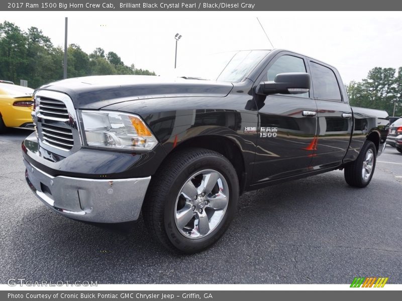 Brilliant Black Crystal Pearl / Black/Diesel Gray 2017 Ram 1500 Big Horn Crew Cab