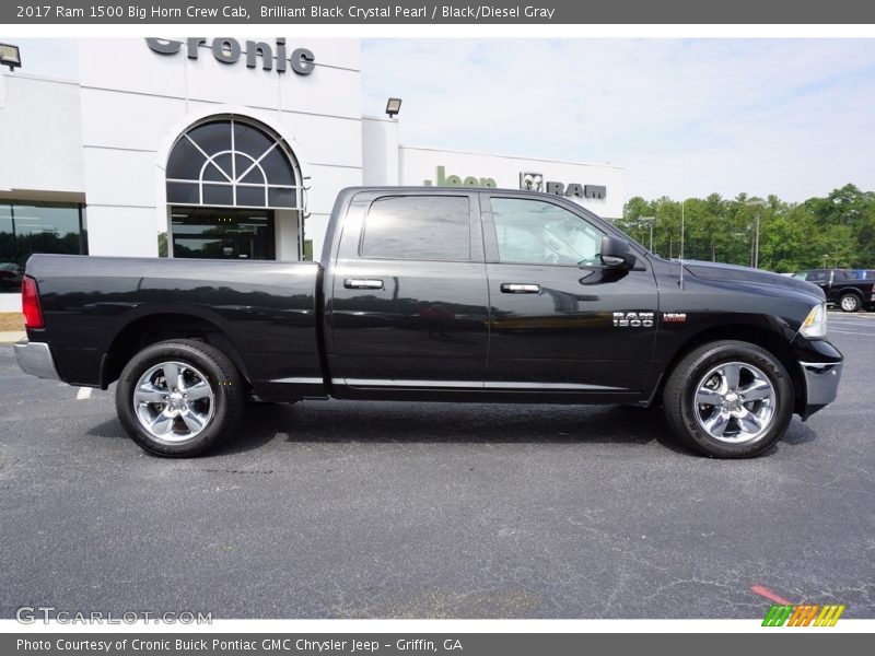 Brilliant Black Crystal Pearl / Black/Diesel Gray 2017 Ram 1500 Big Horn Crew Cab