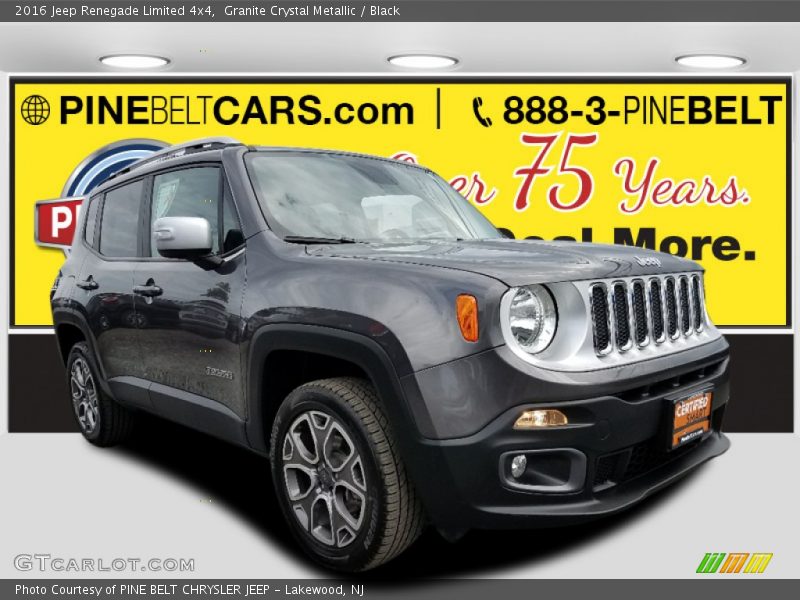 Granite Crystal Metallic / Black 2016 Jeep Renegade Limited 4x4