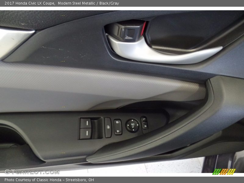 Modern Steel Metallic / Black/Gray 2017 Honda Civic LX Coupe
