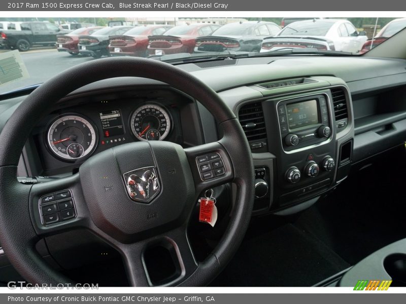 Blue Streak Pearl / Black/Diesel Gray 2017 Ram 1500 Express Crew Cab