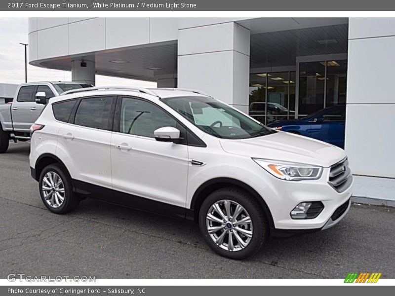 White Platinum / Medium Light Stone 2017 Ford Escape Titanium