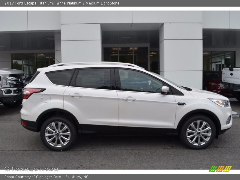 White Platinum / Medium Light Stone 2017 Ford Escape Titanium