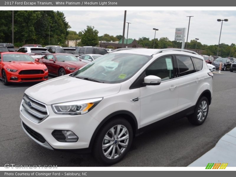 White Platinum / Medium Light Stone 2017 Ford Escape Titanium