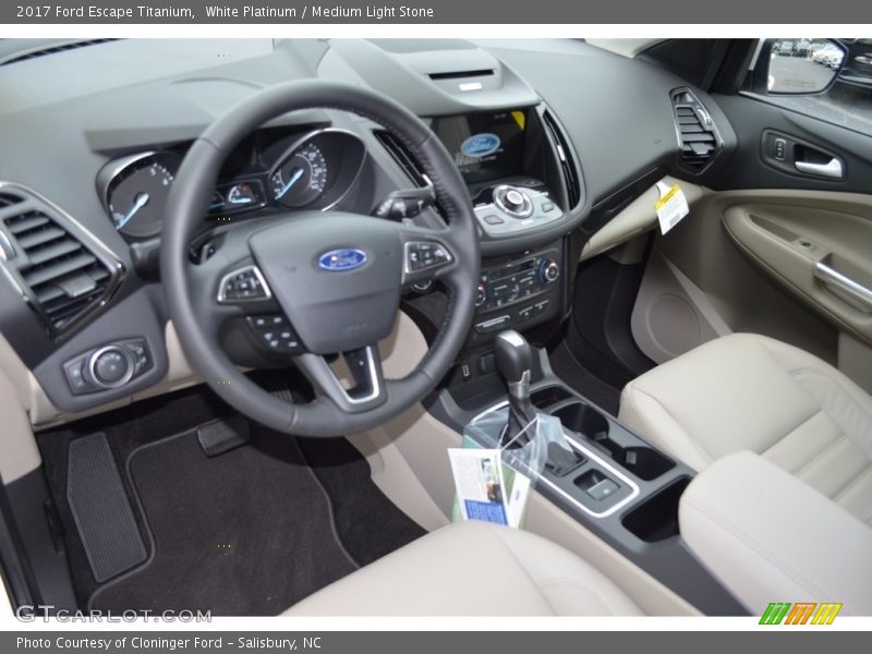 White Platinum / Medium Light Stone 2017 Ford Escape Titanium