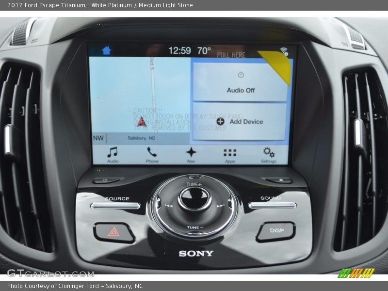 White Platinum / Medium Light Stone 2017 Ford Escape Titanium