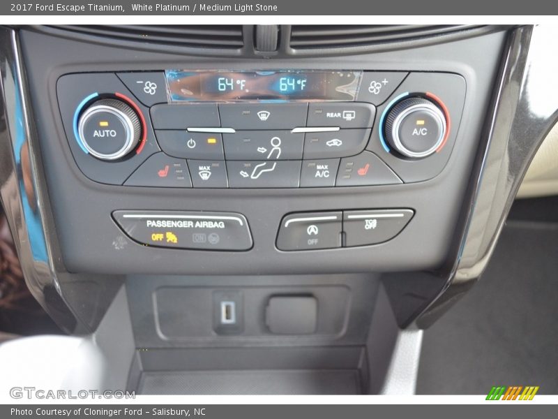 White Platinum / Medium Light Stone 2017 Ford Escape Titanium