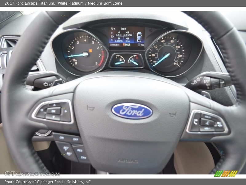White Platinum / Medium Light Stone 2017 Ford Escape Titanium