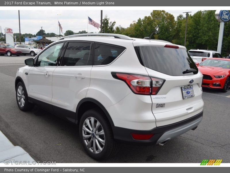 White Platinum / Medium Light Stone 2017 Ford Escape Titanium