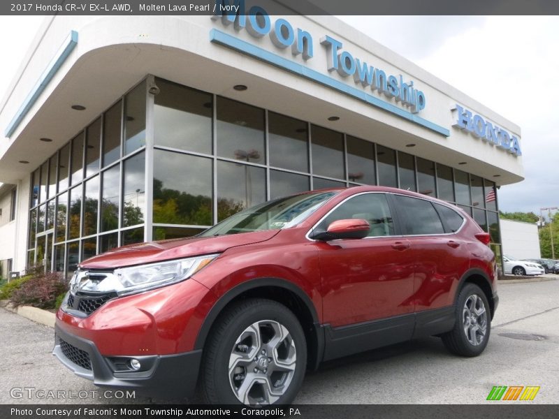 Molten Lava Pearl / Ivory 2017 Honda CR-V EX-L AWD