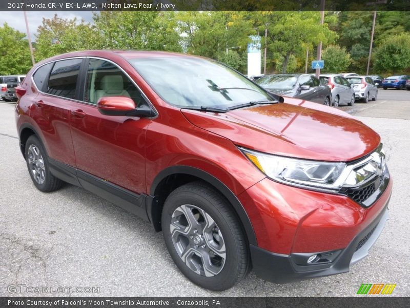 Molten Lava Pearl / Ivory 2017 Honda CR-V EX-L AWD