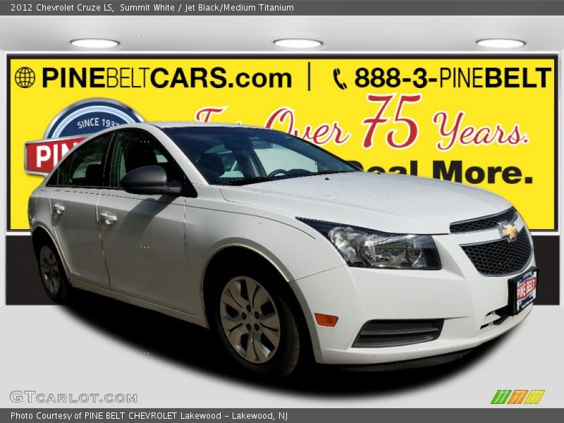 Summit White / Jet Black/Medium Titanium 2012 Chevrolet Cruze LS