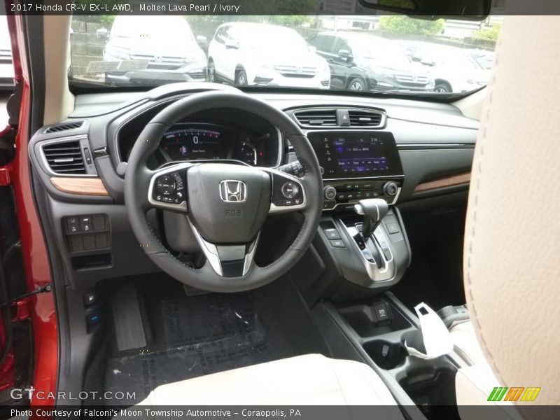 Molten Lava Pearl / Ivory 2017 Honda CR-V EX-L AWD