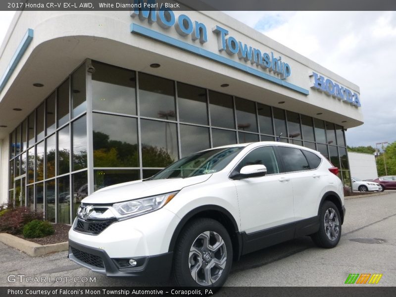 White Diamond Pearl / Black 2017 Honda CR-V EX-L AWD