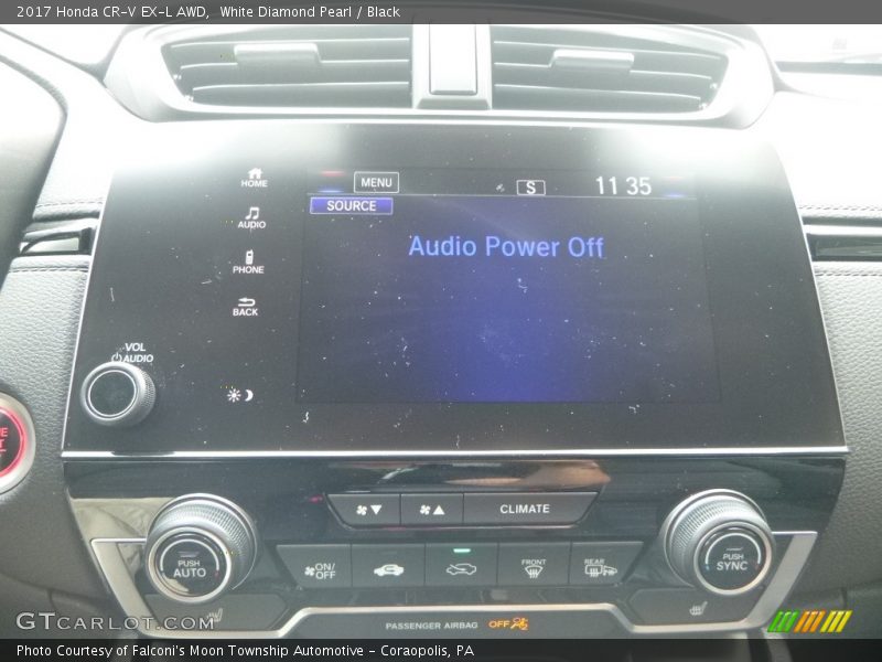 White Diamond Pearl / Black 2017 Honda CR-V EX-L AWD