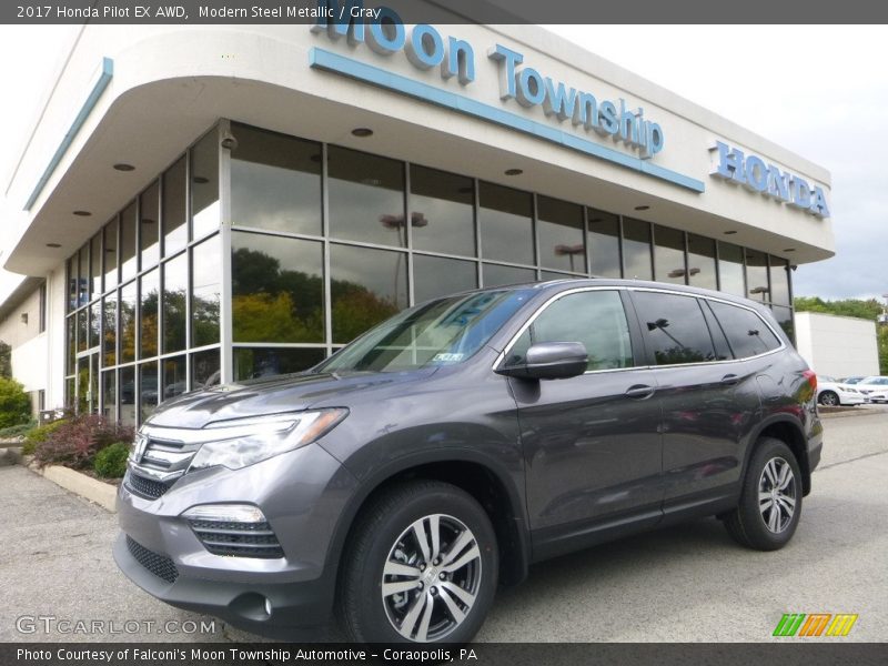 Modern Steel Metallic / Gray 2017 Honda Pilot EX AWD