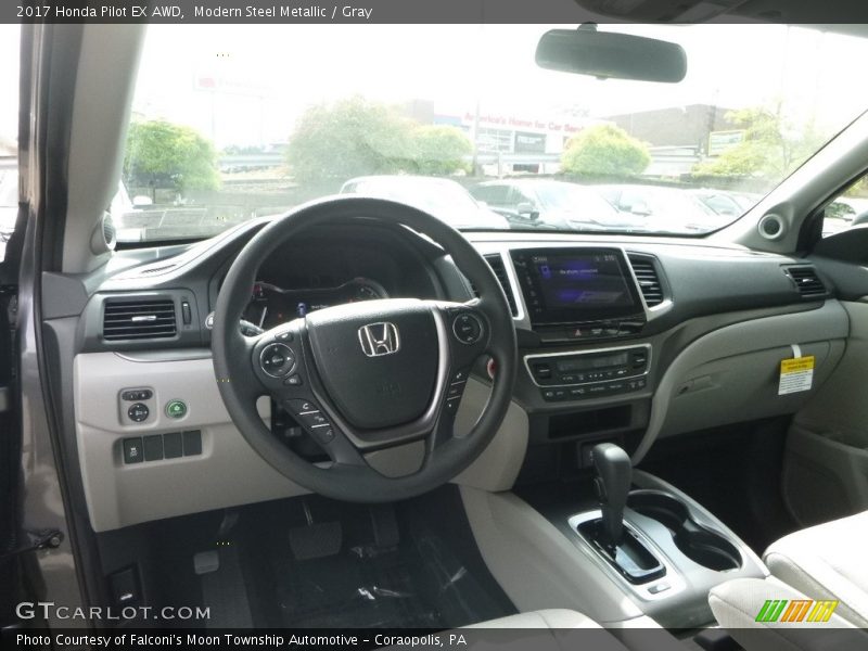 Modern Steel Metallic / Gray 2017 Honda Pilot EX AWD