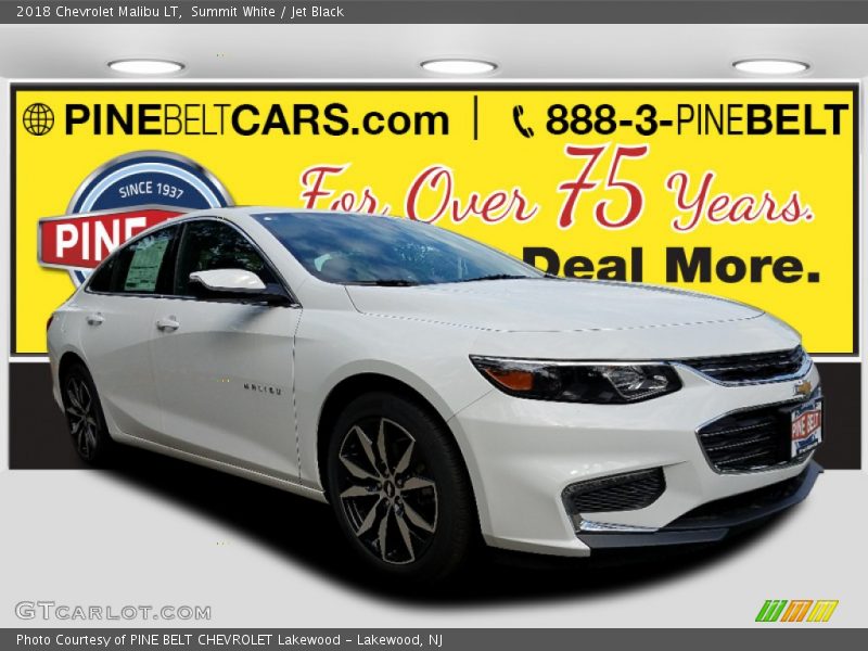 Summit White / Jet Black 2018 Chevrolet Malibu LT