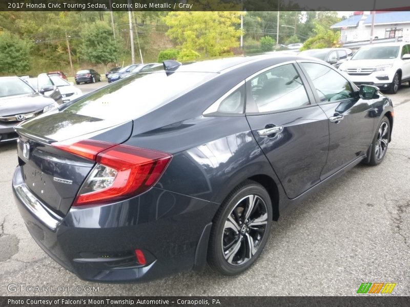 Cosmic Blue Metallic / Gray 2017 Honda Civic Touring Sedan