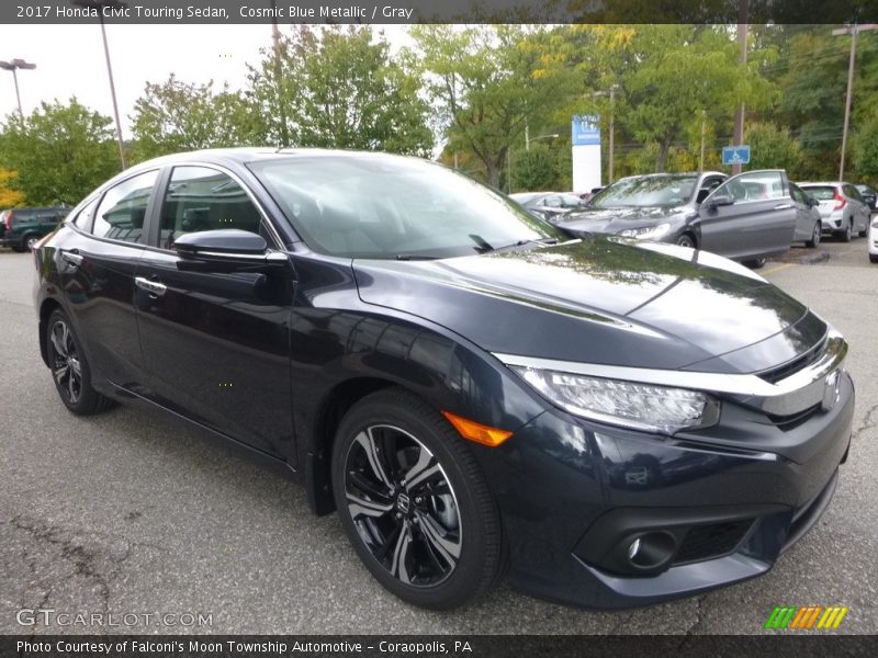 Cosmic Blue Metallic / Gray 2017 Honda Civic Touring Sedan