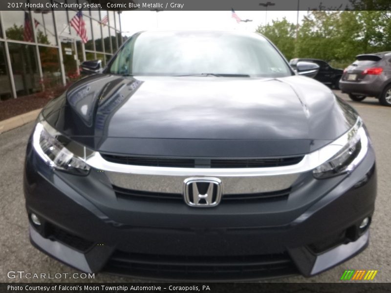 Cosmic Blue Metallic / Gray 2017 Honda Civic Touring Sedan