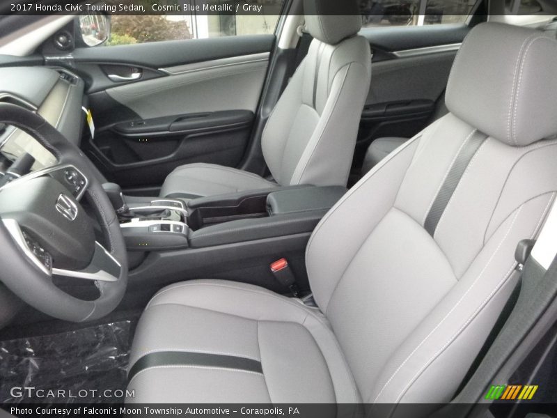 Cosmic Blue Metallic / Gray 2017 Honda Civic Touring Sedan