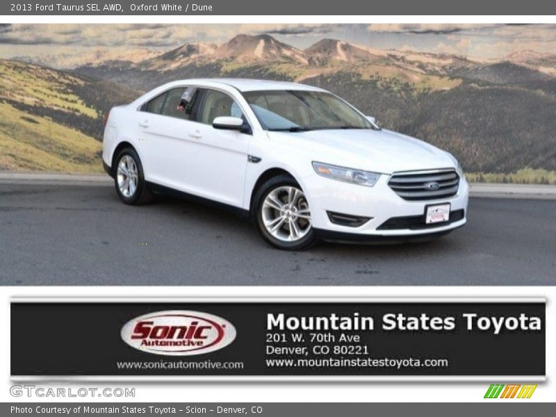 Oxford White / Dune 2013 Ford Taurus SEL AWD