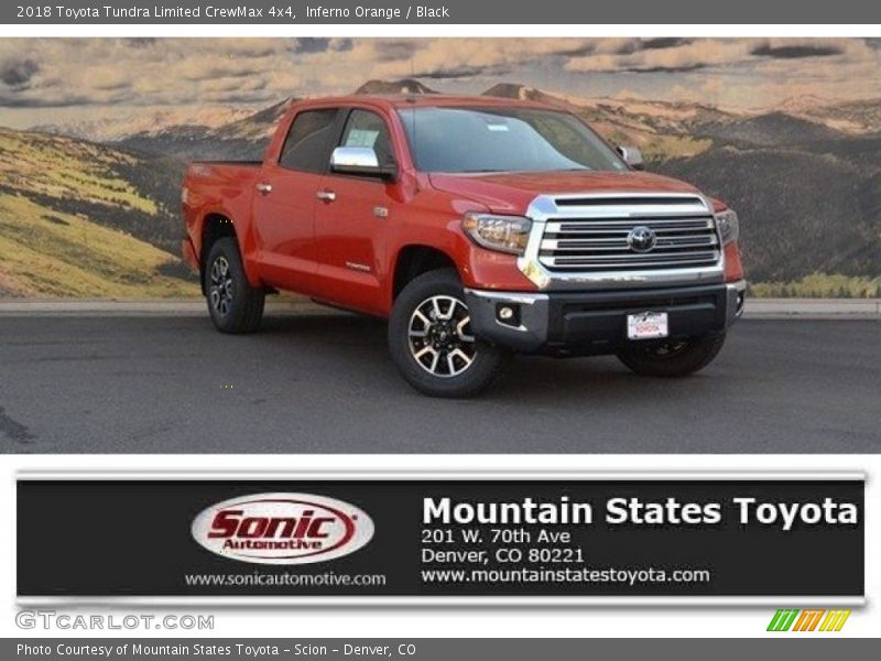 Inferno Orange / Black 2018 Toyota Tundra Limited CrewMax 4x4