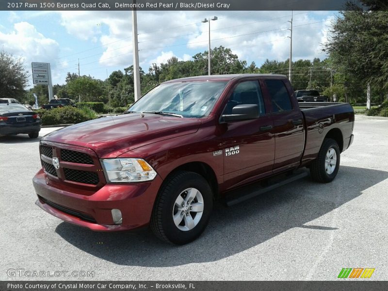 Delmonico Red Pearl / Black/Diesel Gray 2017 Ram 1500 Express Quad Cab