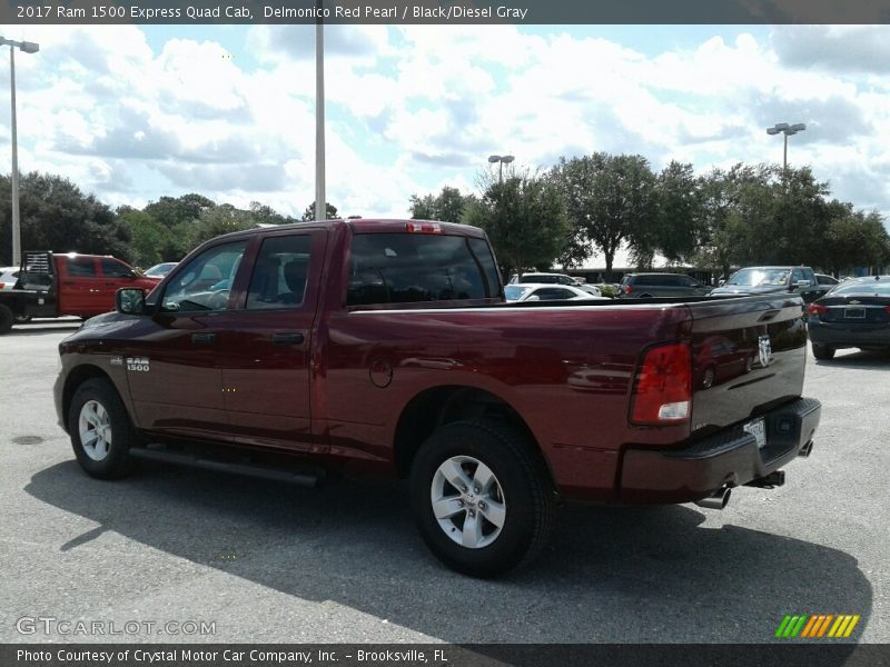 Delmonico Red Pearl / Black/Diesel Gray 2017 Ram 1500 Express Quad Cab