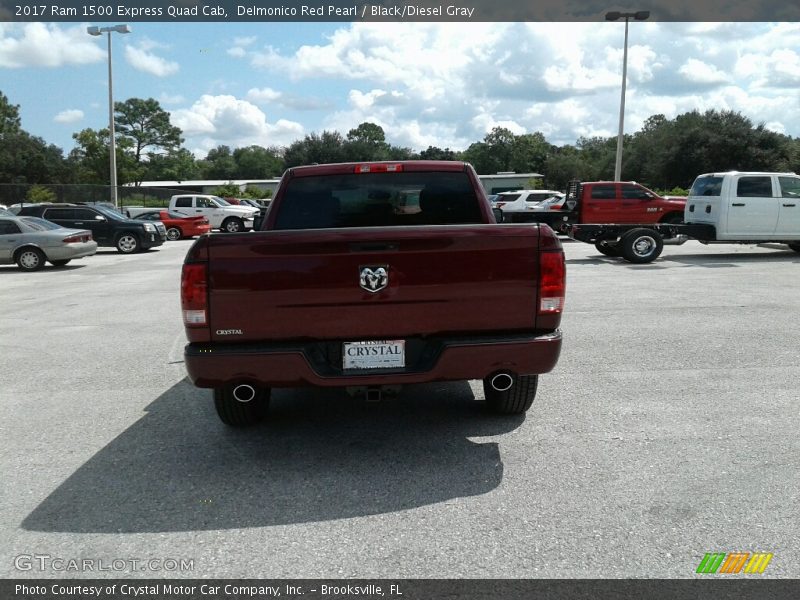 Delmonico Red Pearl / Black/Diesel Gray 2017 Ram 1500 Express Quad Cab