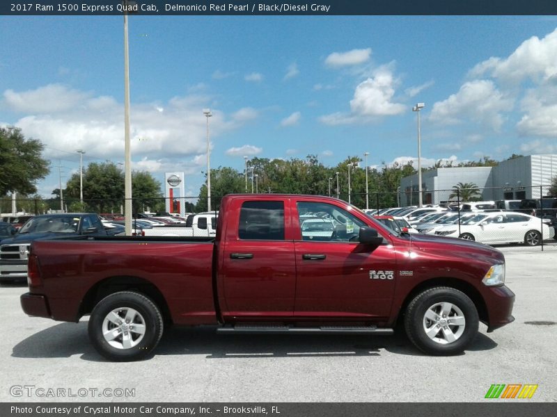 Delmonico Red Pearl / Black/Diesel Gray 2017 Ram 1500 Express Quad Cab