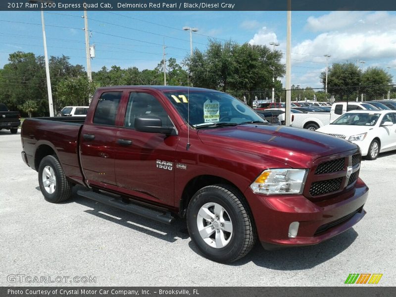 Delmonico Red Pearl / Black/Diesel Gray 2017 Ram 1500 Express Quad Cab