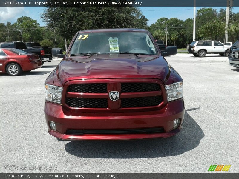 Delmonico Red Pearl / Black/Diesel Gray 2017 Ram 1500 Express Quad Cab