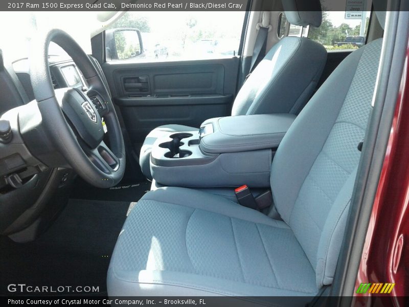 Delmonico Red Pearl / Black/Diesel Gray 2017 Ram 1500 Express Quad Cab
